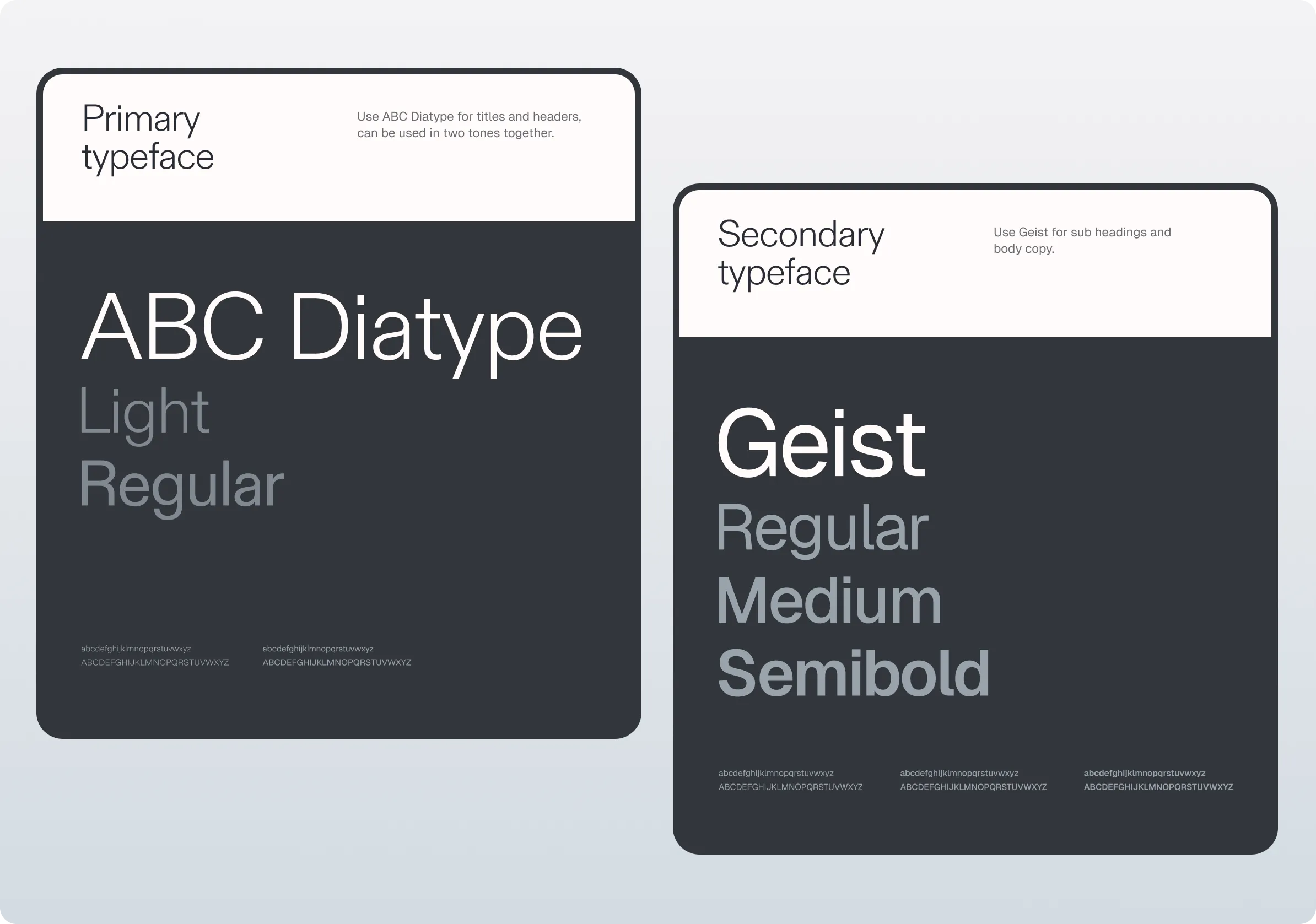Optimum Typography System - ABC Diatype and Geist